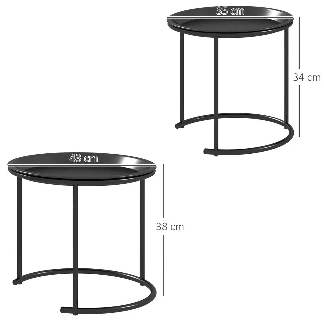 Set masute pentru reviste Homcom 839-837V00BK 43/35 cm (Black)