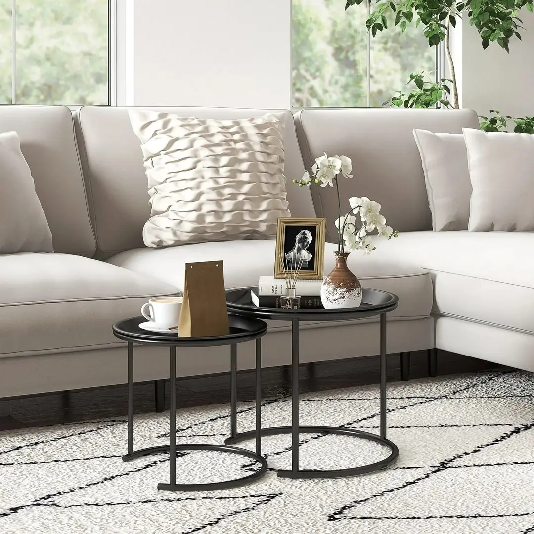 Set masute pentru reviste Homcom 839-837V00BK 43/35 cm (Black)