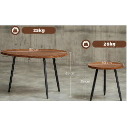 Набор журнальных столиков Homcom 83B-372V00WN (Chestnut/Black) Thumb