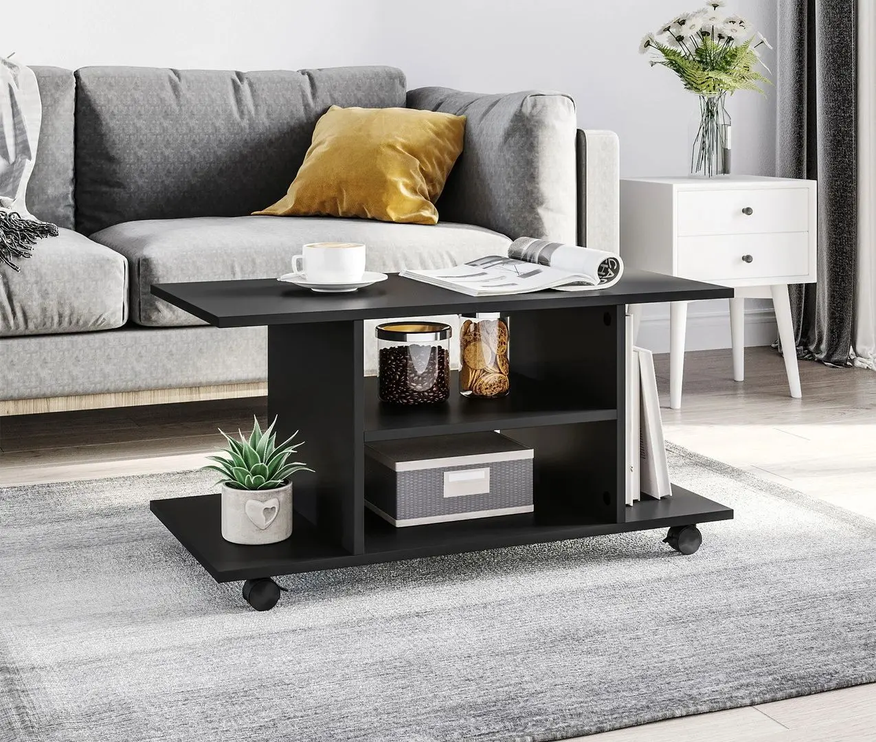 Журнальный столик Homcom 02-0610 80x40 cm (Black)