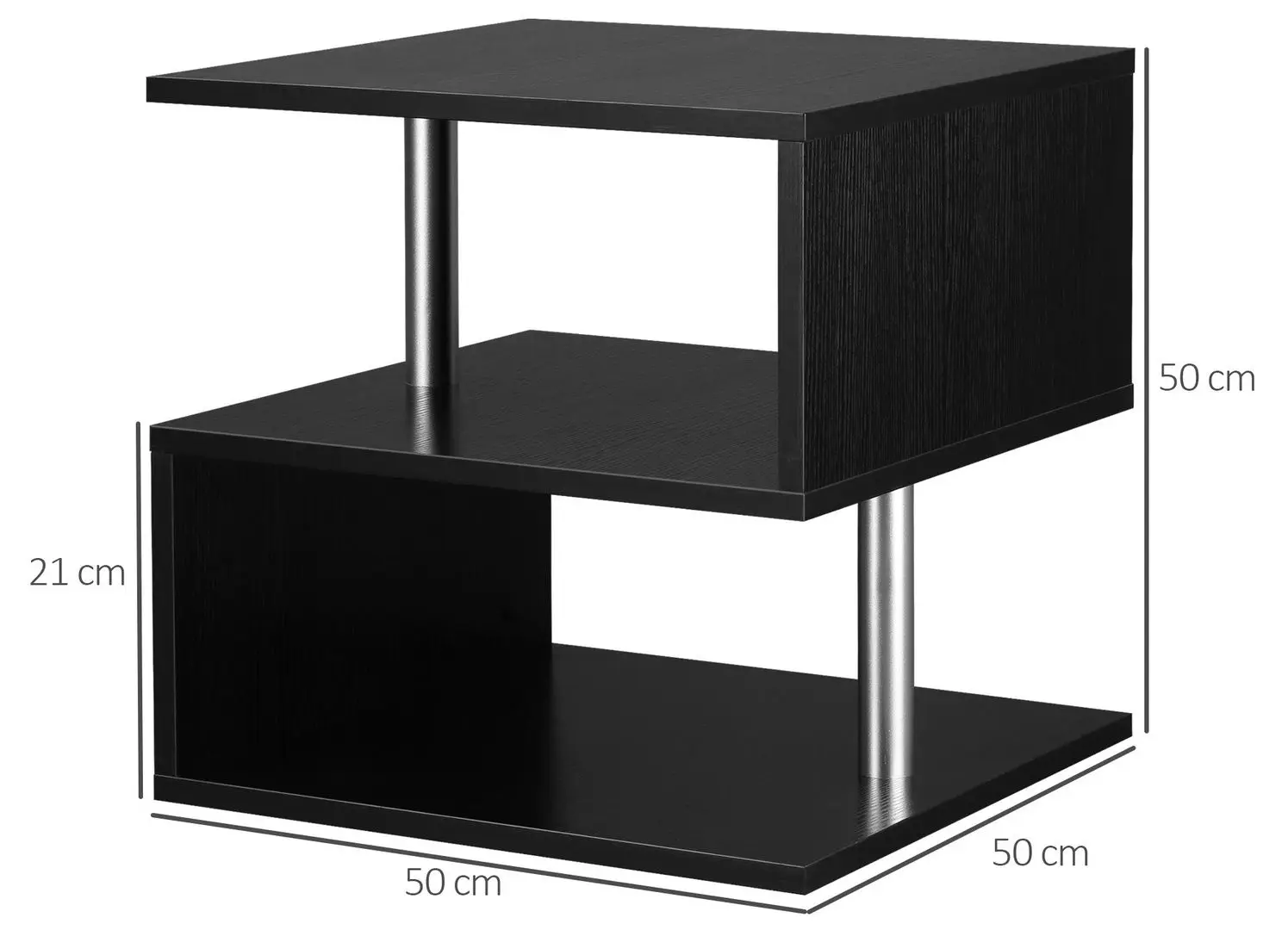 Masa pentru reviste Homcom 833-137BK 50 cm (Black)