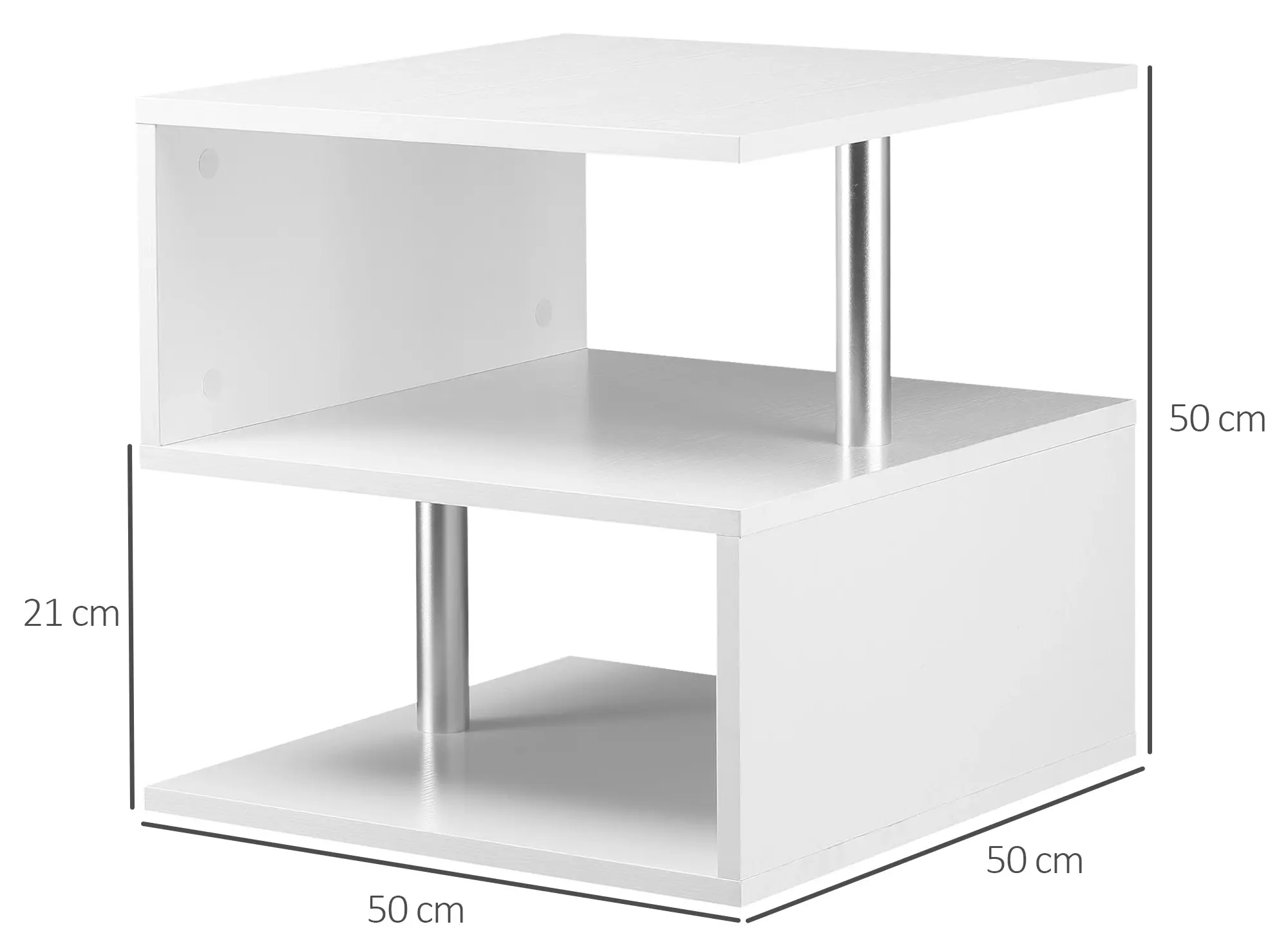 Masa pentru reviste Homcom 833-137WT (White) - 4