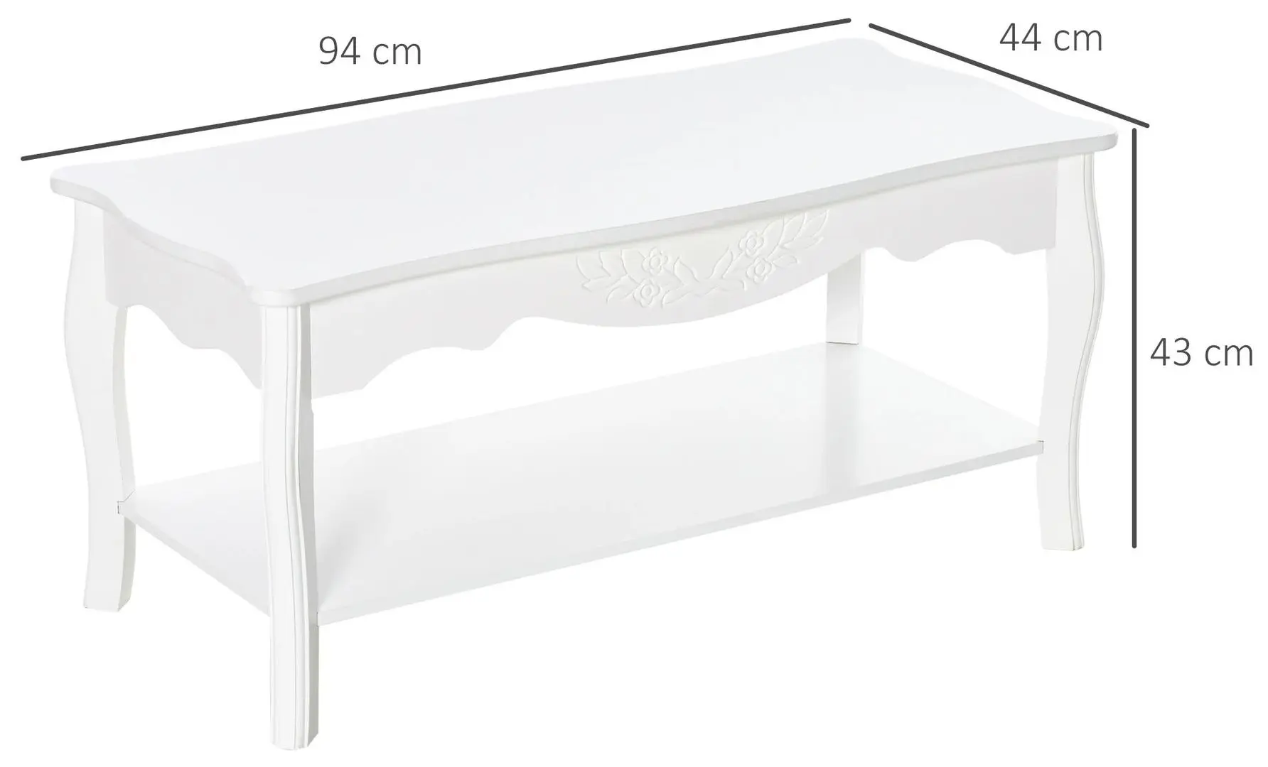 Журнальный столик Homcom 833-238 94x44x43 cm (White) - 2