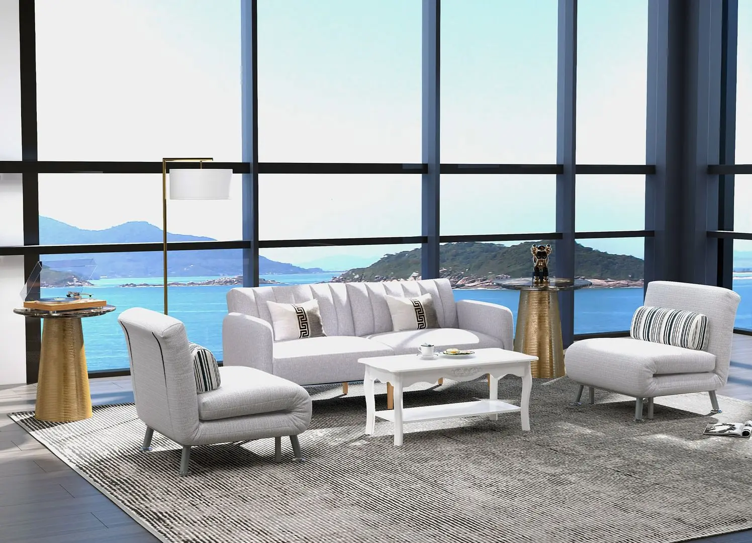 Журнальный столик Homcom 833-238 94x44x43 cm (White) - 9