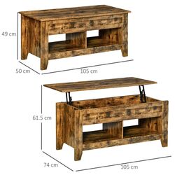 Журнальный столик Homcom 839-135CF 105x50x49 cm (Brown) Thumb