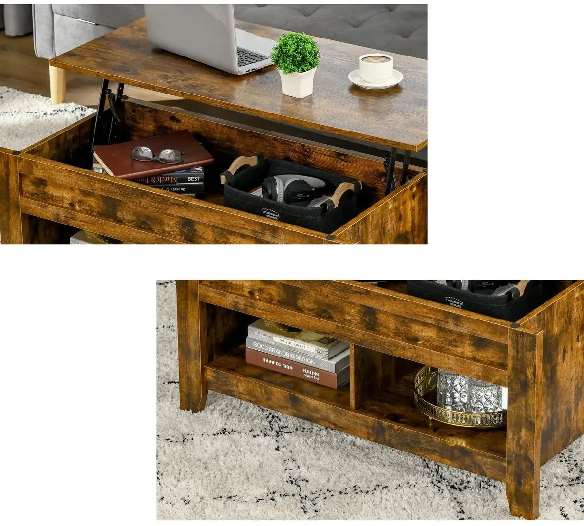 Журнальный столик Homcom 839-135CF 105x50x49 cm (Brown)