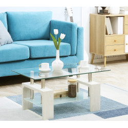 Masa pentru reviste Homcom 839-172WT (Transparent/White)