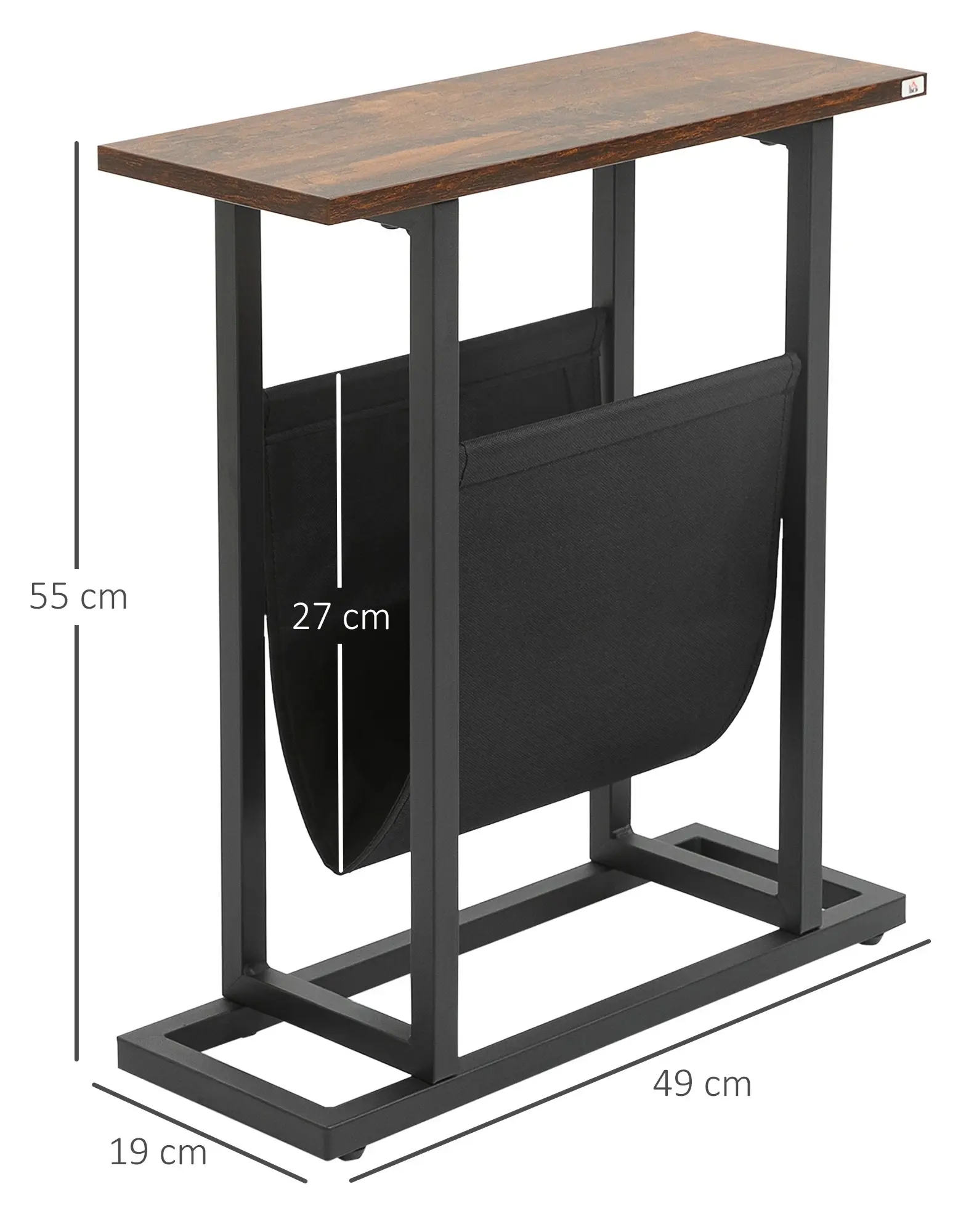 Masa pentru reviste Homcom 839-609V00DR (Dark Brown/Black) - 4