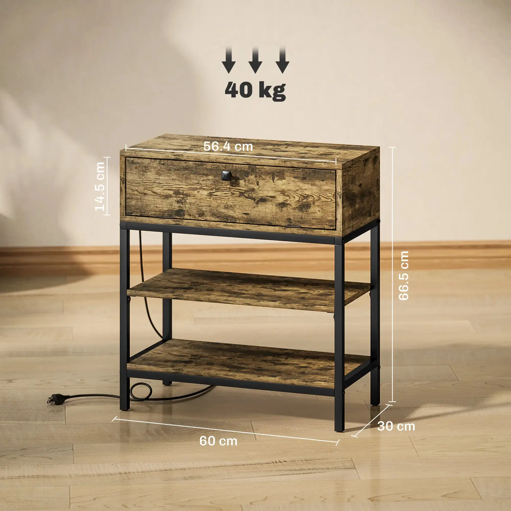 Masa pentru reviste Homcom 839-913V90RB (Rustic Brown) - 4