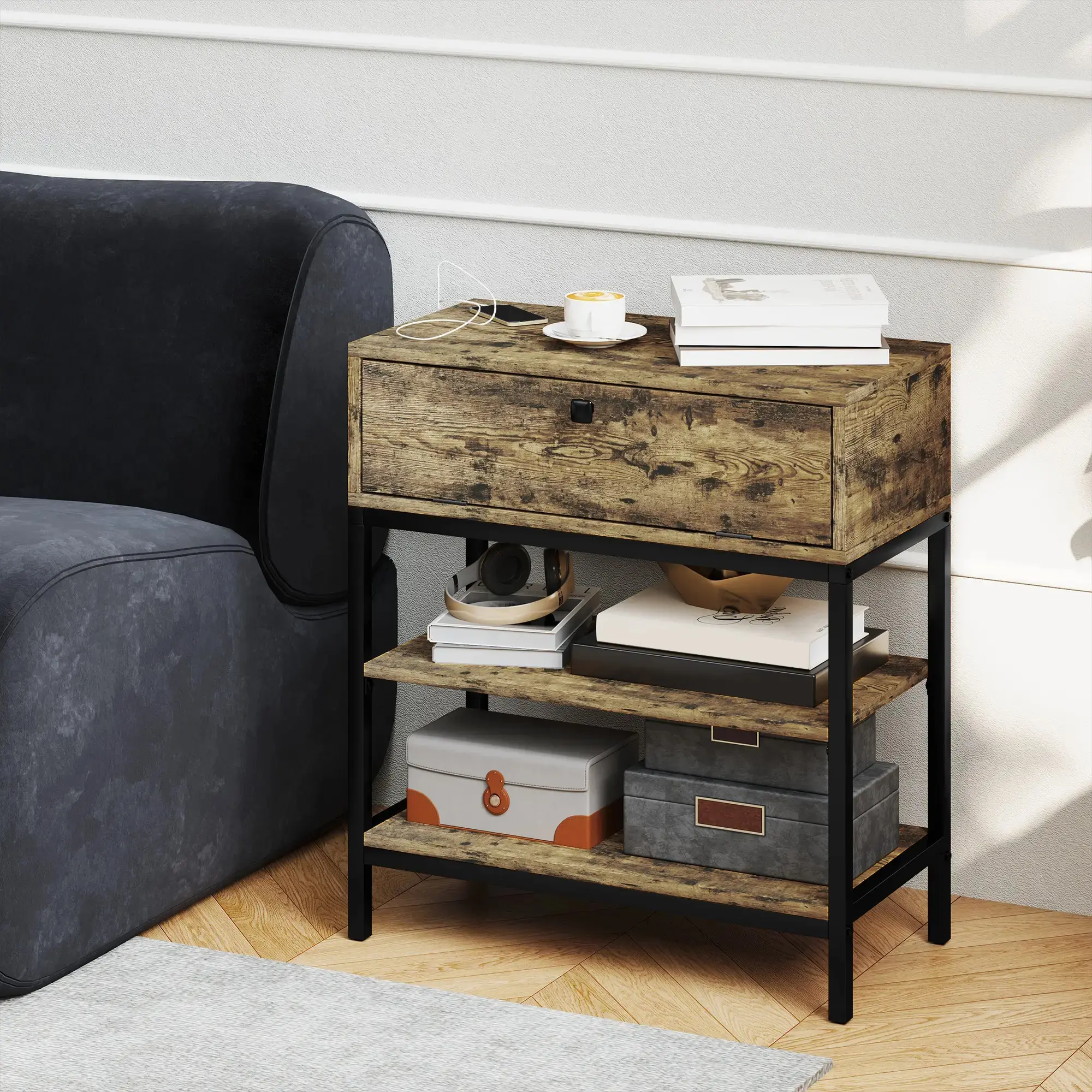 Masa pentru reviste Homcom 839-913V90RB (Rustic Brown) - 8