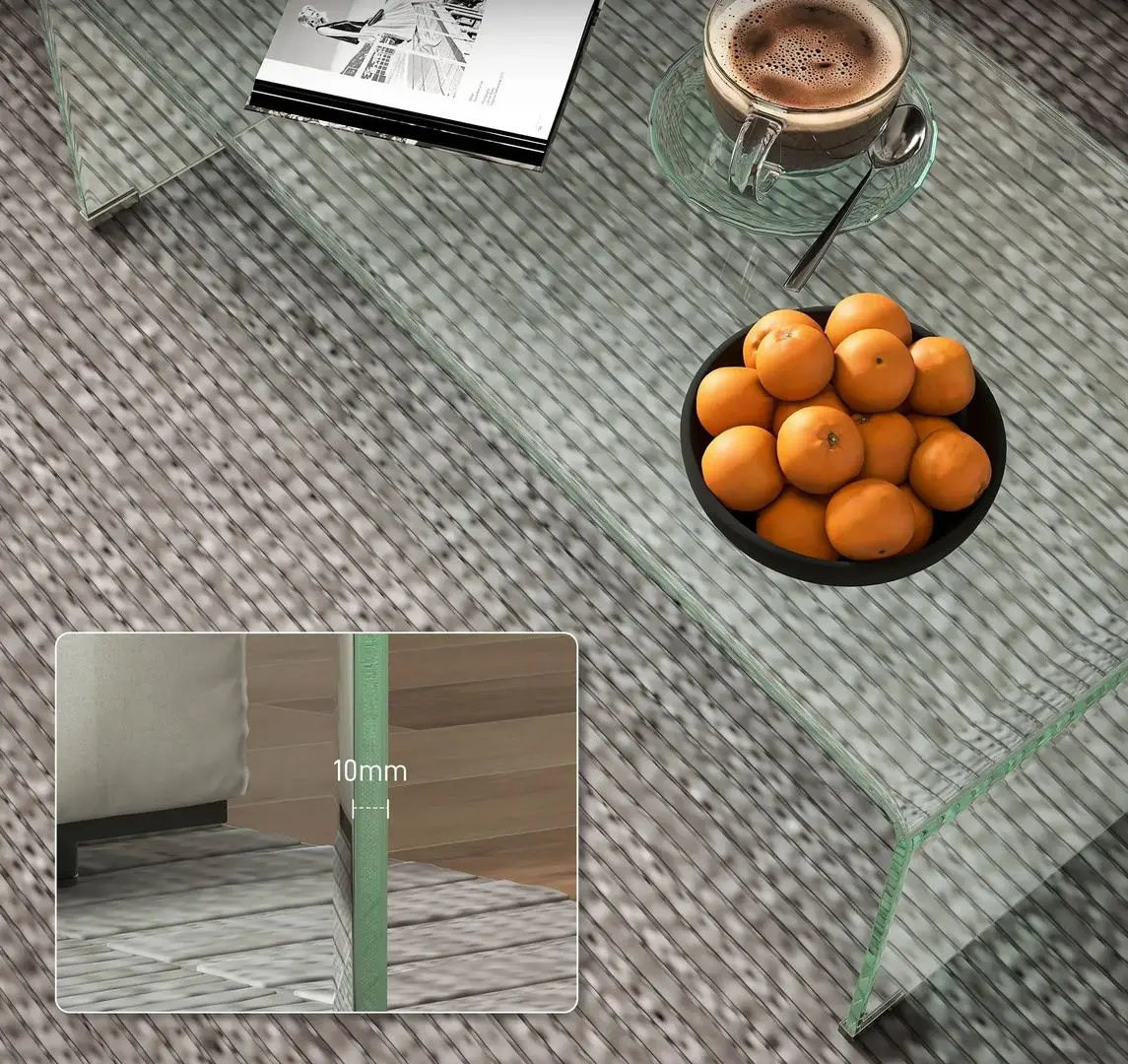 Журнальный столик Homcom 839-977V02CR 100x50x35 cm (Transparent)