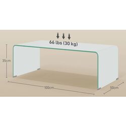 Журнальный столик Homcom 839-977V02CR 100x50x35 cm (Transparent) Thumb