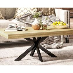 Masa pentru reviste Homcom 839-982V00ND 110x45x60 cm (Natural Oak/Black) Thumb