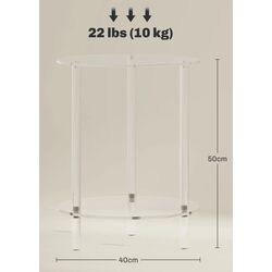 Masa pentru reviste Homcom 83B-024V00CR 40x50 cm (Transparent) Thumb