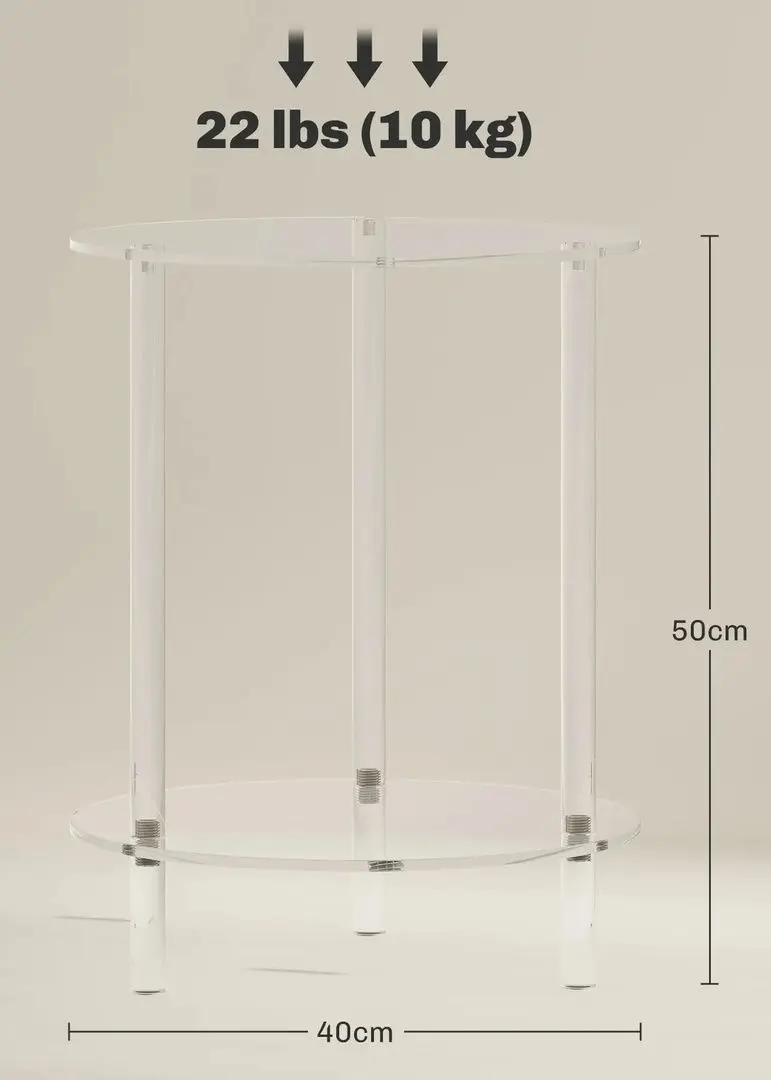 Masa pentru reviste Homcom 83B-024V00CR 40x50 cm (Transparent)