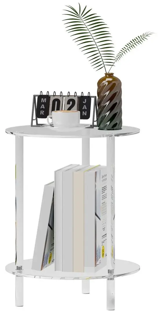 Masa pentru reviste Homcom 83B-024V00CR 40x50 cm (Transparent)