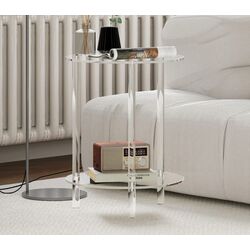 Masa pentru reviste Homcom 83B-024V00CR 40x50 cm (Transparent) Thumb