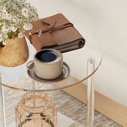 Masa pentru reviste Homcom 83B-024V00CR 40x50 cm (Transparent) Thumb