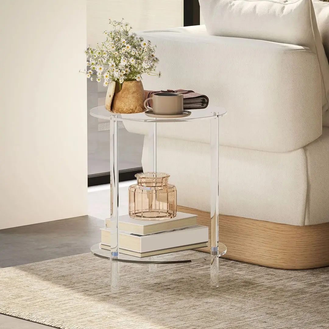 Masa pentru reviste Homcom 83B-024V00CR 40x50 cm (Transparent)