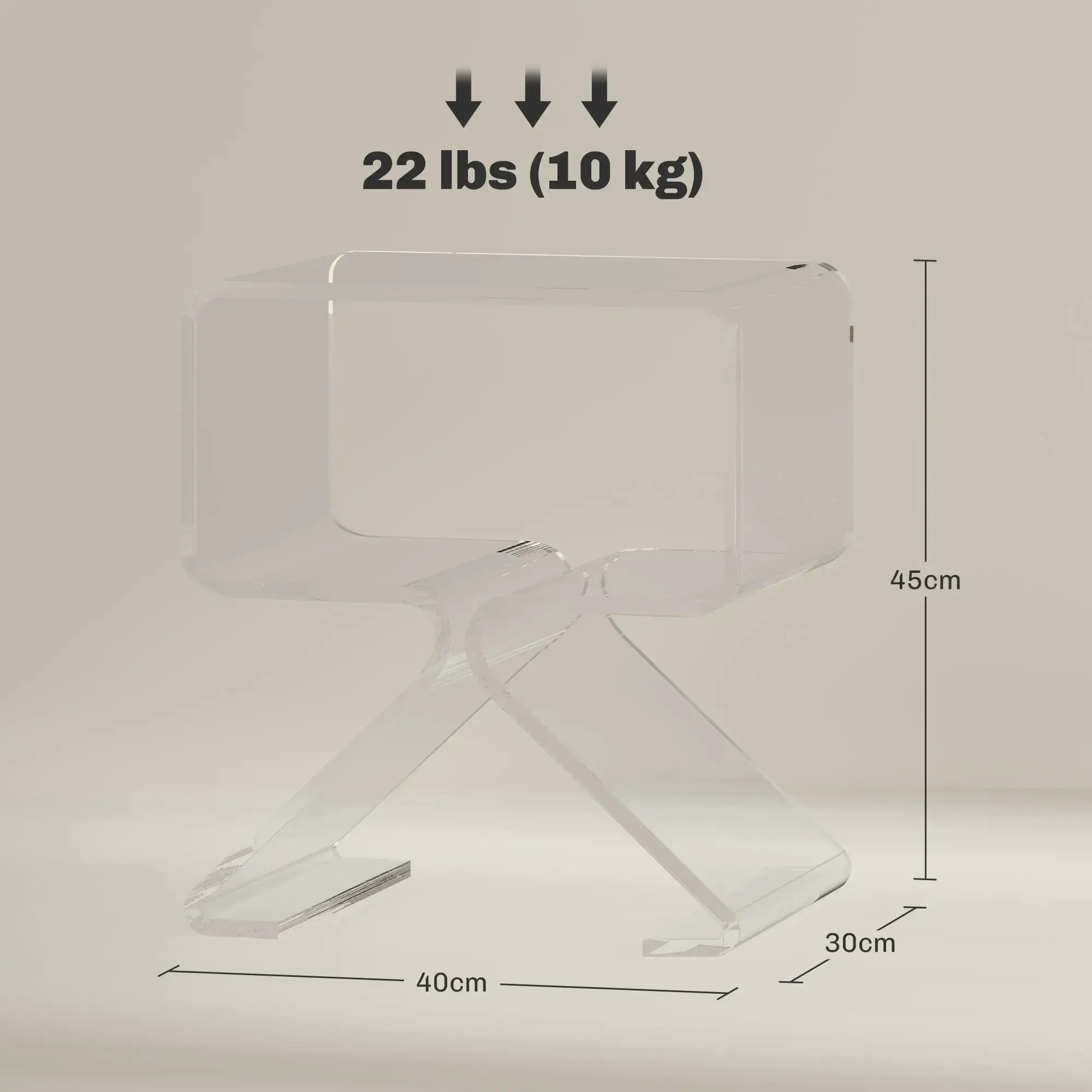 Журнальный столик Homcom 83B-025V00CR (Transparent) - 5