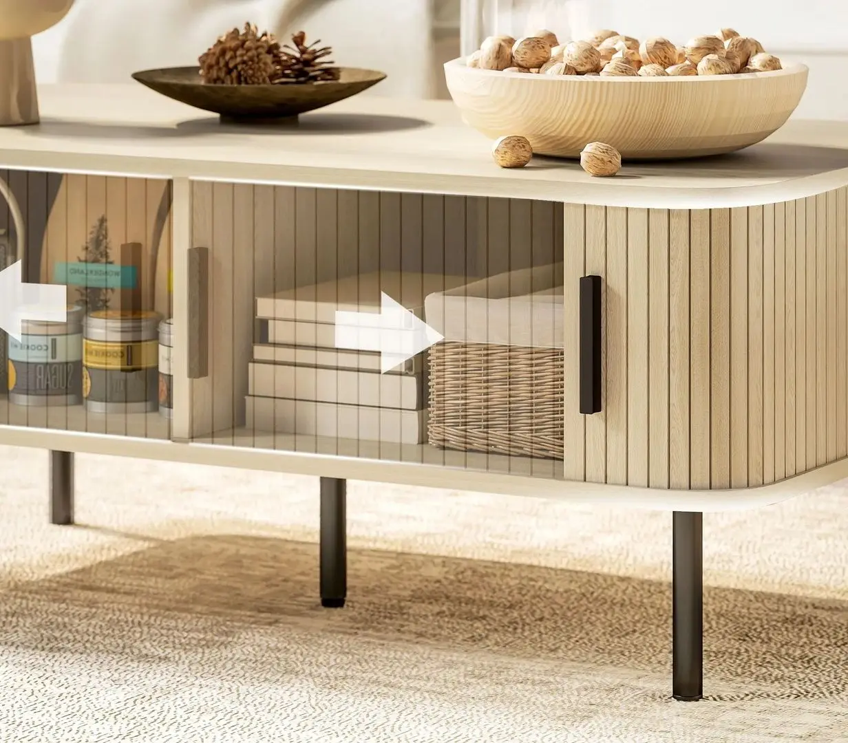 Журнальный столик Homcom 83B-040V80AK 100x55x40 cm (Oak/Black)