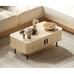 Журнальный столик Homcom 83B-040V80AK 100x55x40 cm (Oak/Black) Thumb