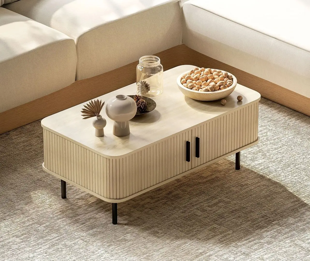 Журнальный столик Homcom 83B-040V80AK 100x55x40 cm (Oak/Black)