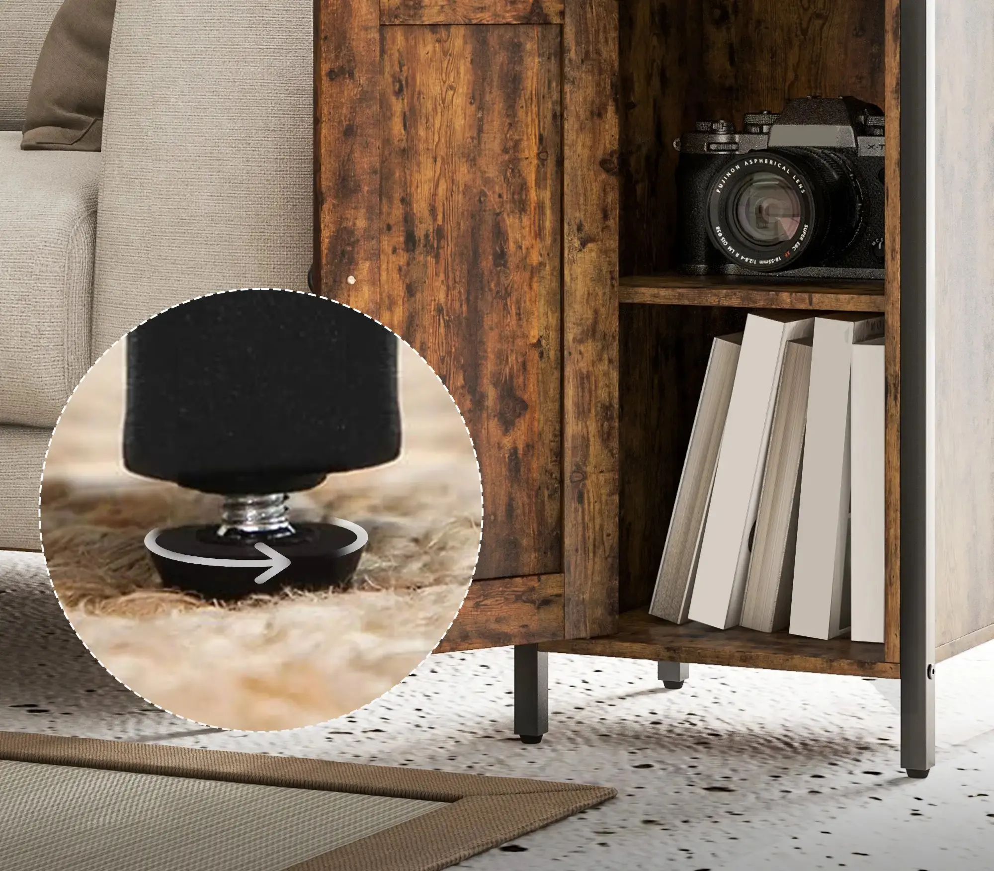 Masa pentru reviste Homcom 83B-044V00RB (Rustic Brown) - 8