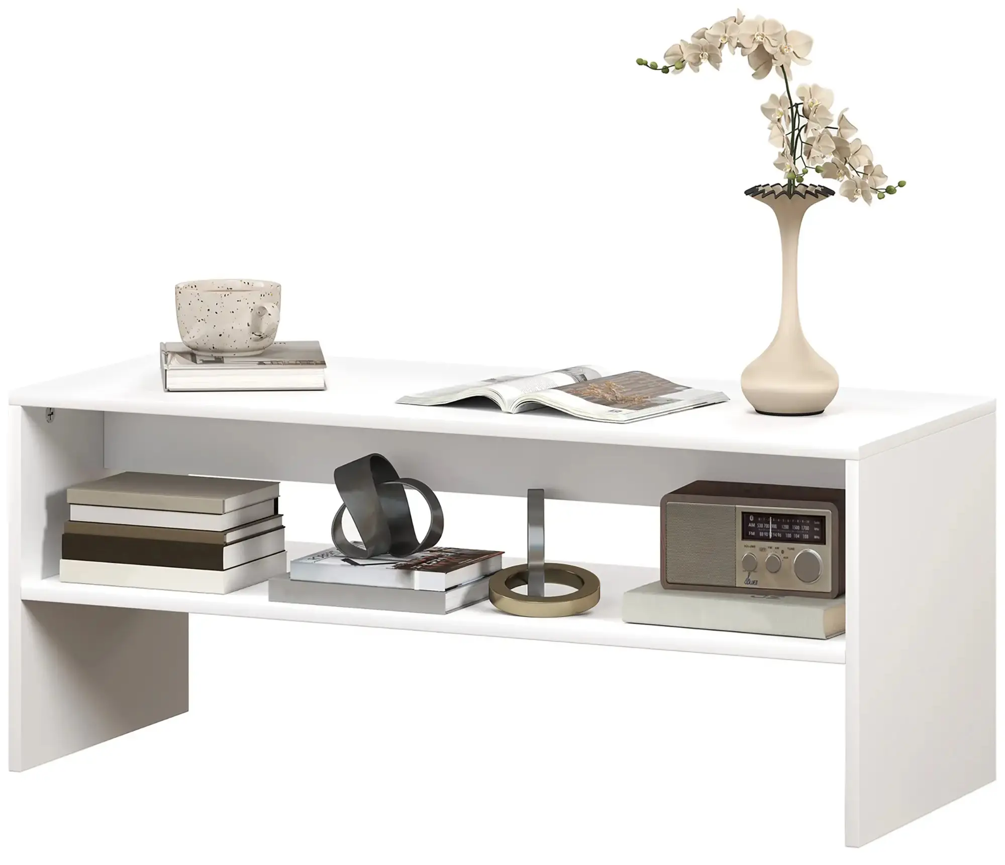 Masa pentru reviste Homcom 83B-187V00WT (White) - 3