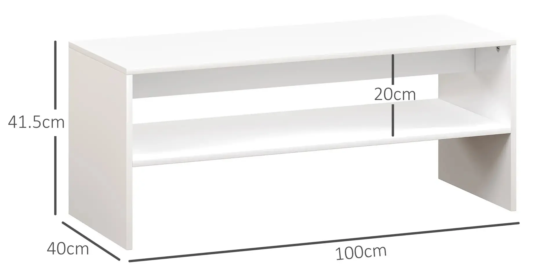 Masa pentru reviste Homcom 83B-187V00WT (White) - 4