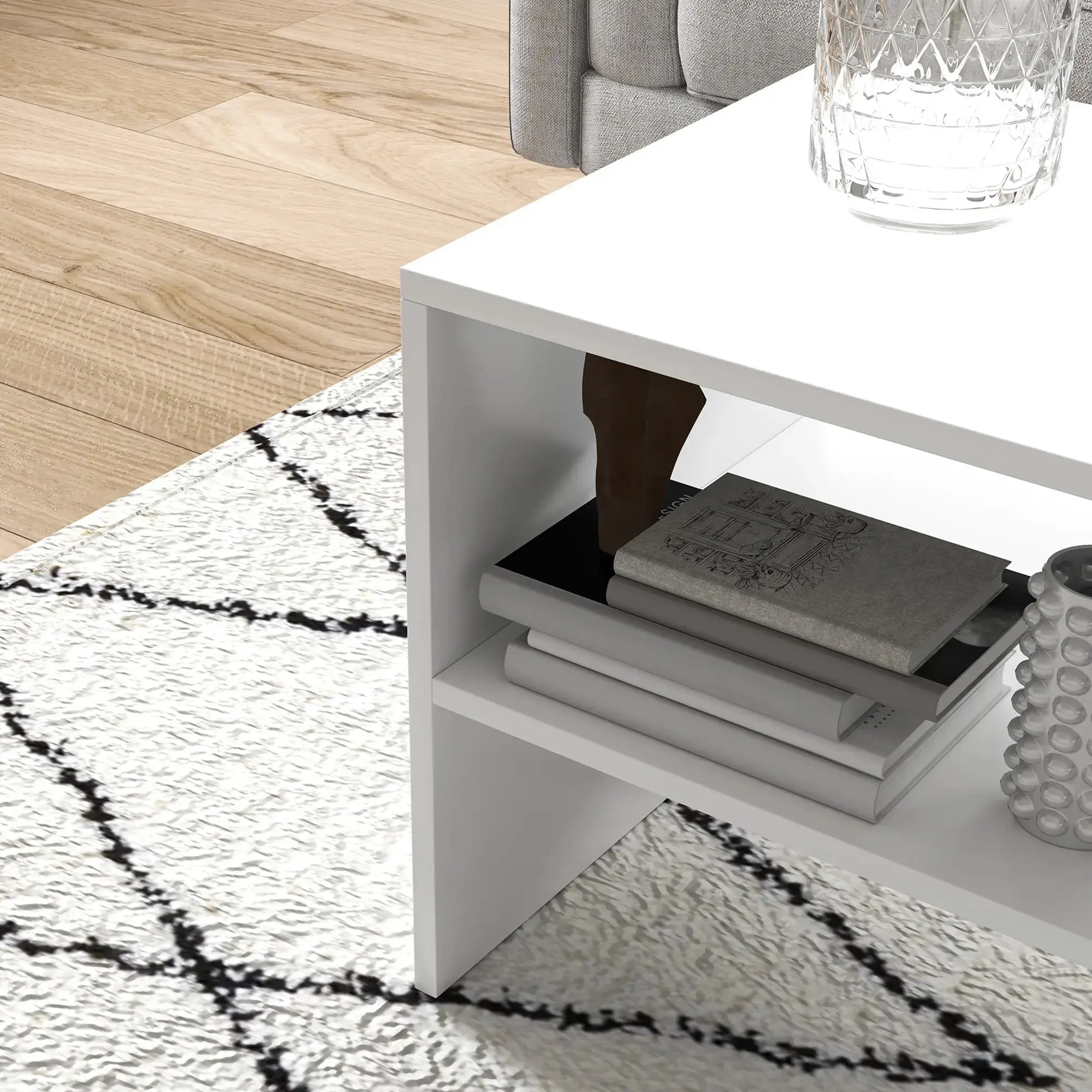 Masa pentru reviste Homcom 83B-187V00WT (White) - 5
