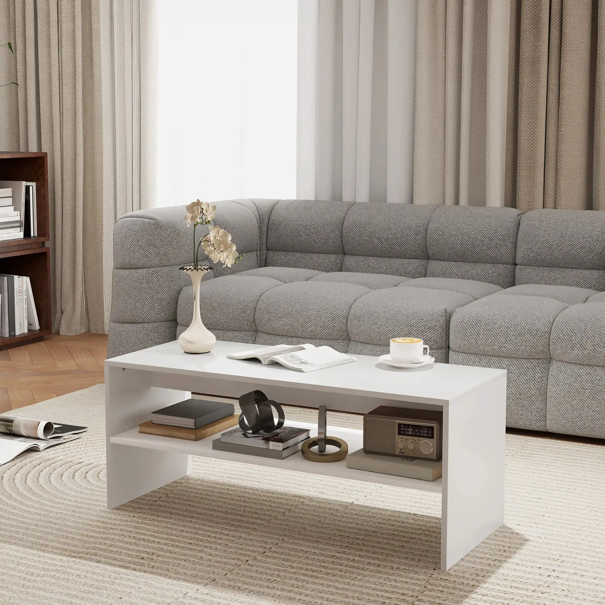 Masa pentru reviste Homcom 83B-187V00WT (White) - 7