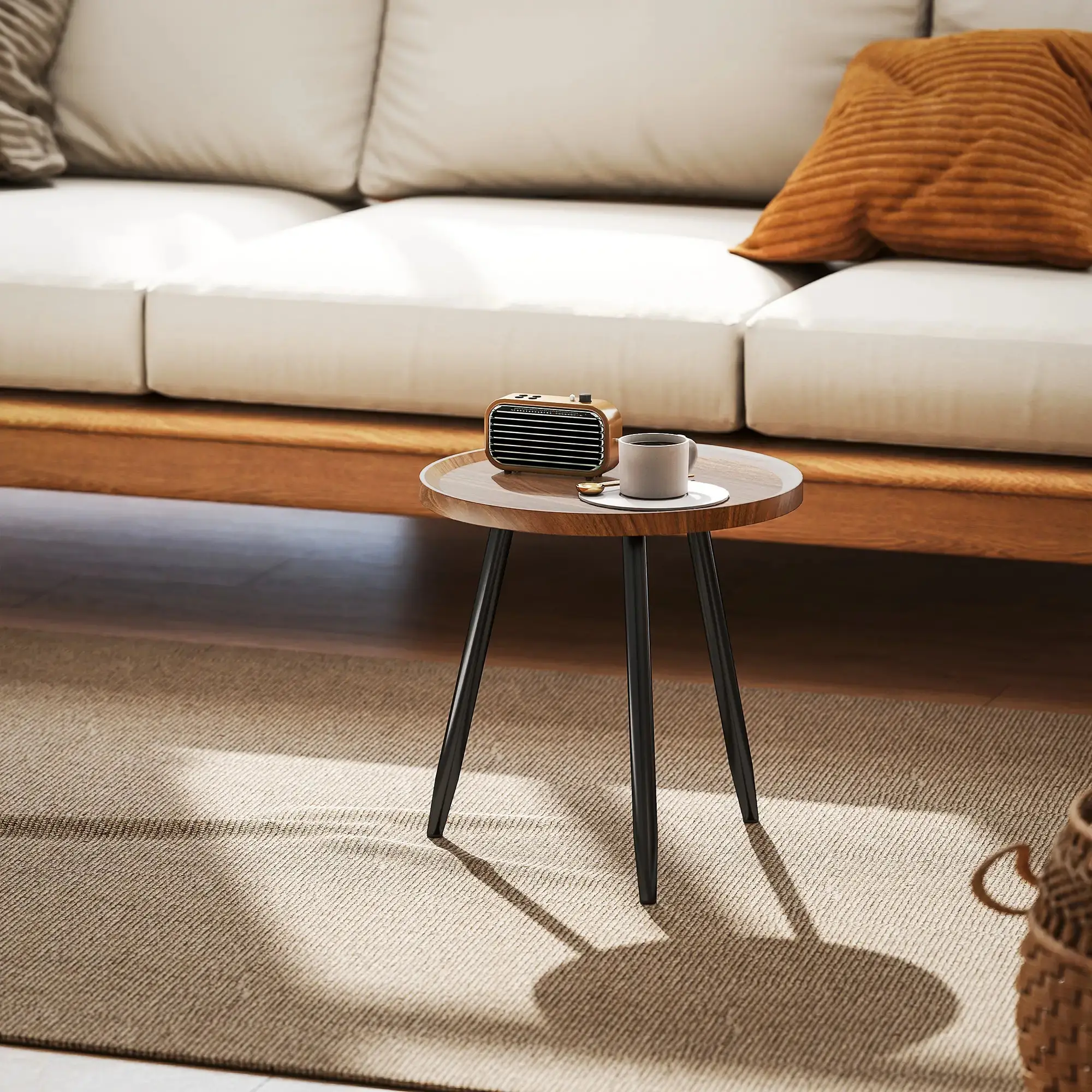 Masa pentru reviste Homcom 83B-374V00WN (Walnut/Black) - 4