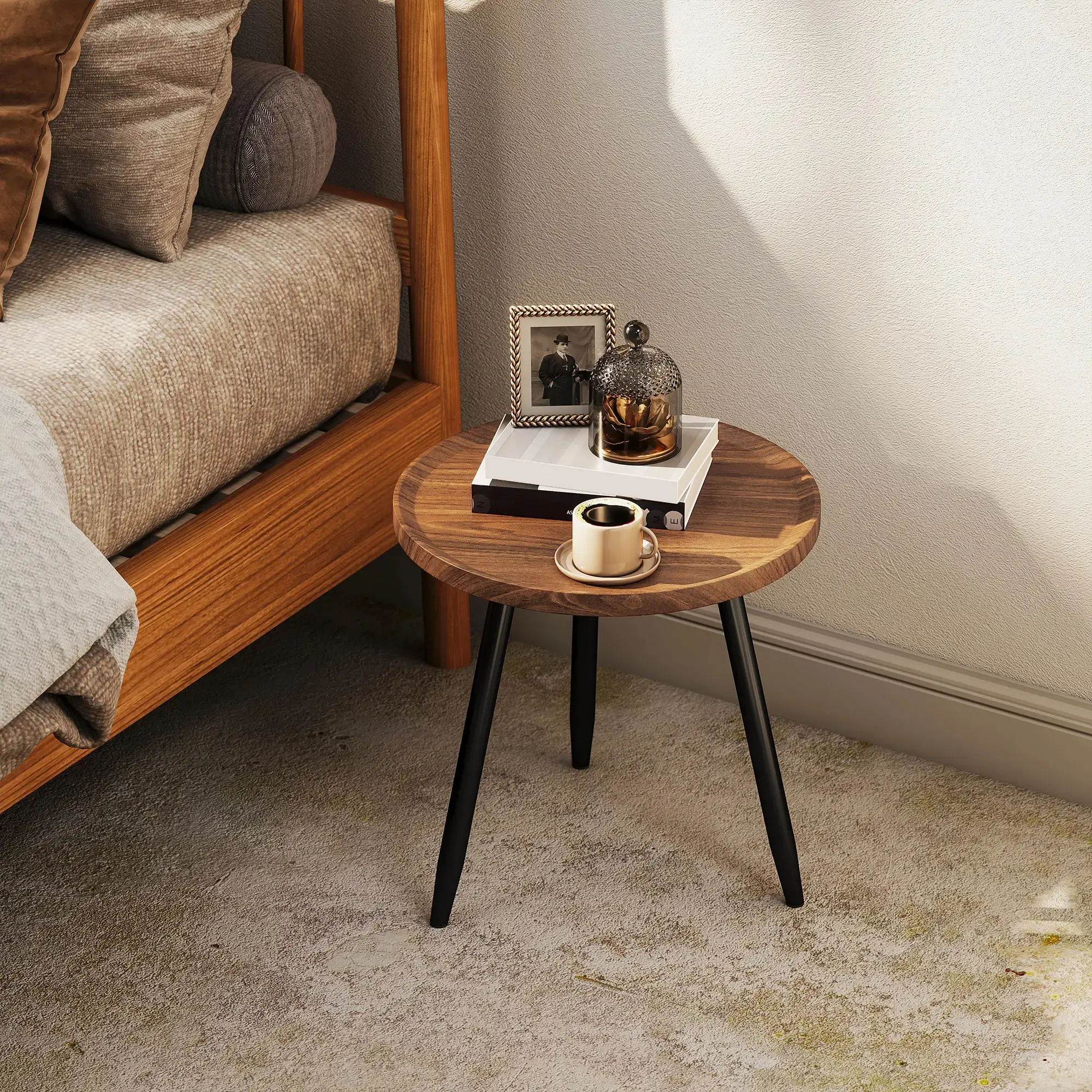 Masa pentru reviste Homcom 83B-374V00WN (Walnut/Black) - 6