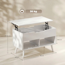 Masa pentru reviste Homcom 83B-635V00WT (White) Thumb