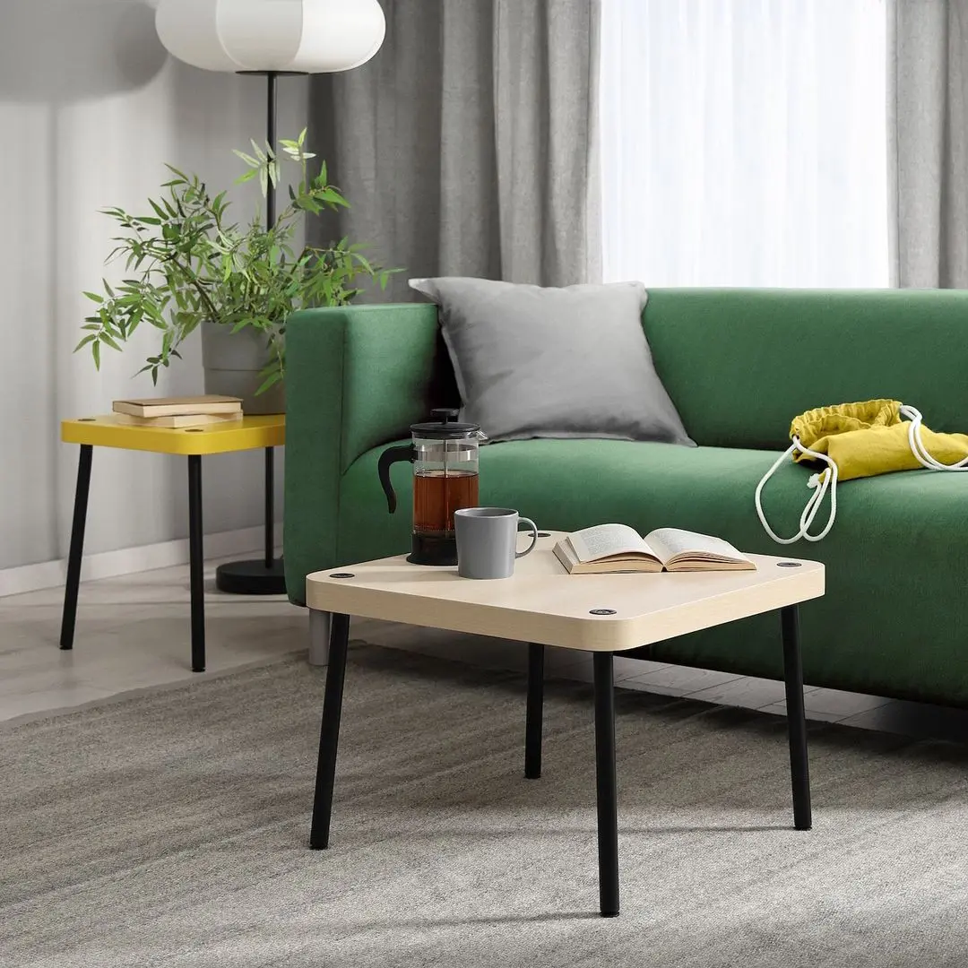 Set mese pentru reviste Ikea Sonhult (Galben/Aspect Mesteacan)
