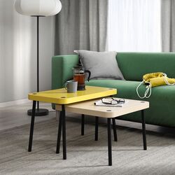 Set mese pentru reviste Ikea Sonhult (Galben/Aspect Mesteacan)