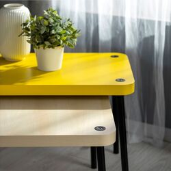 Set mese pentru reviste Ikea Sonhult (Galben/Aspect Mesteacan) Thumb
