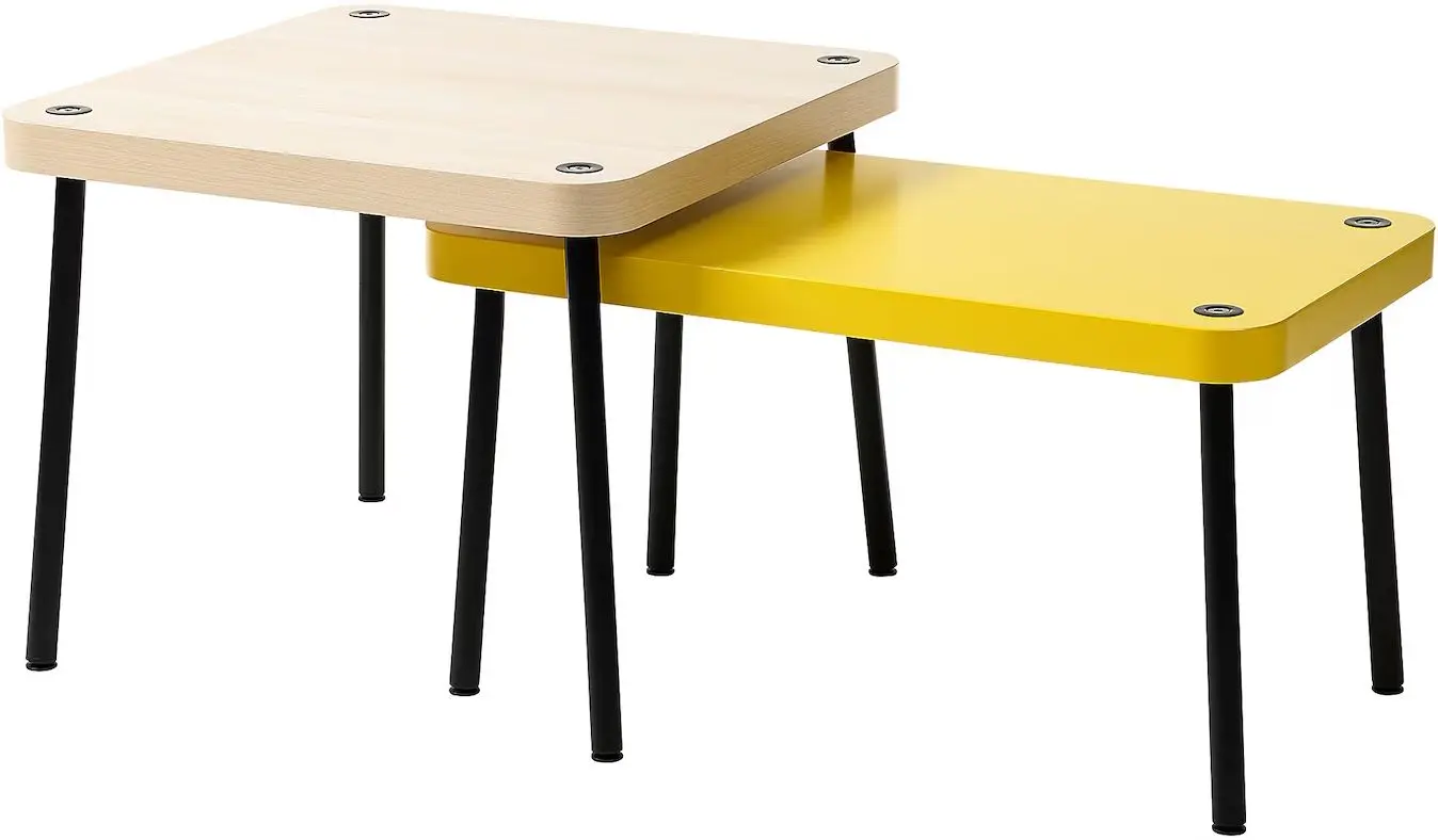 Set mese pentru reviste Ikea Sonhult (Galben/Aspect Mesteacan)