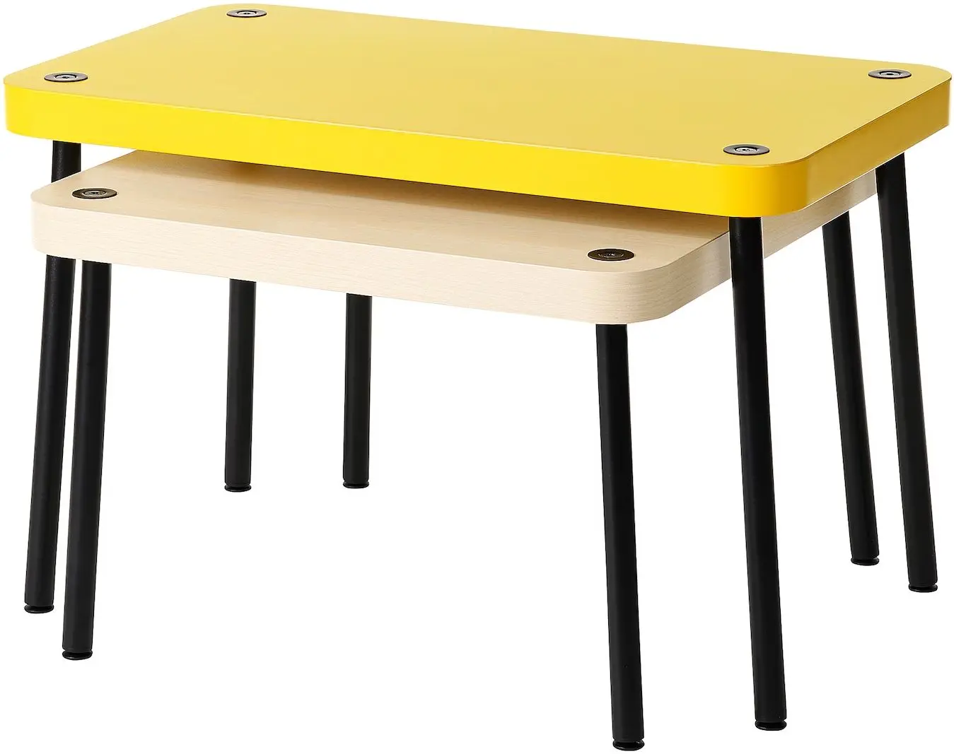 Set mese pentru reviste Ikea Sonhult (Galben/Aspect Mesteacan)