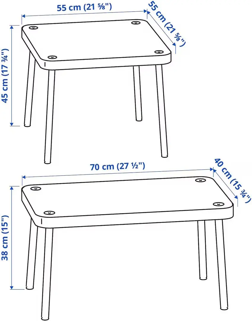 Set mese pentru reviste Ikea Sonhult (Galben/Aspect Mesteacan)