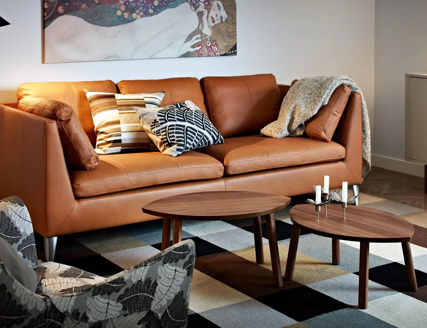 Set mese pentru reviste Ikea Stockholm (Furnir nuc)