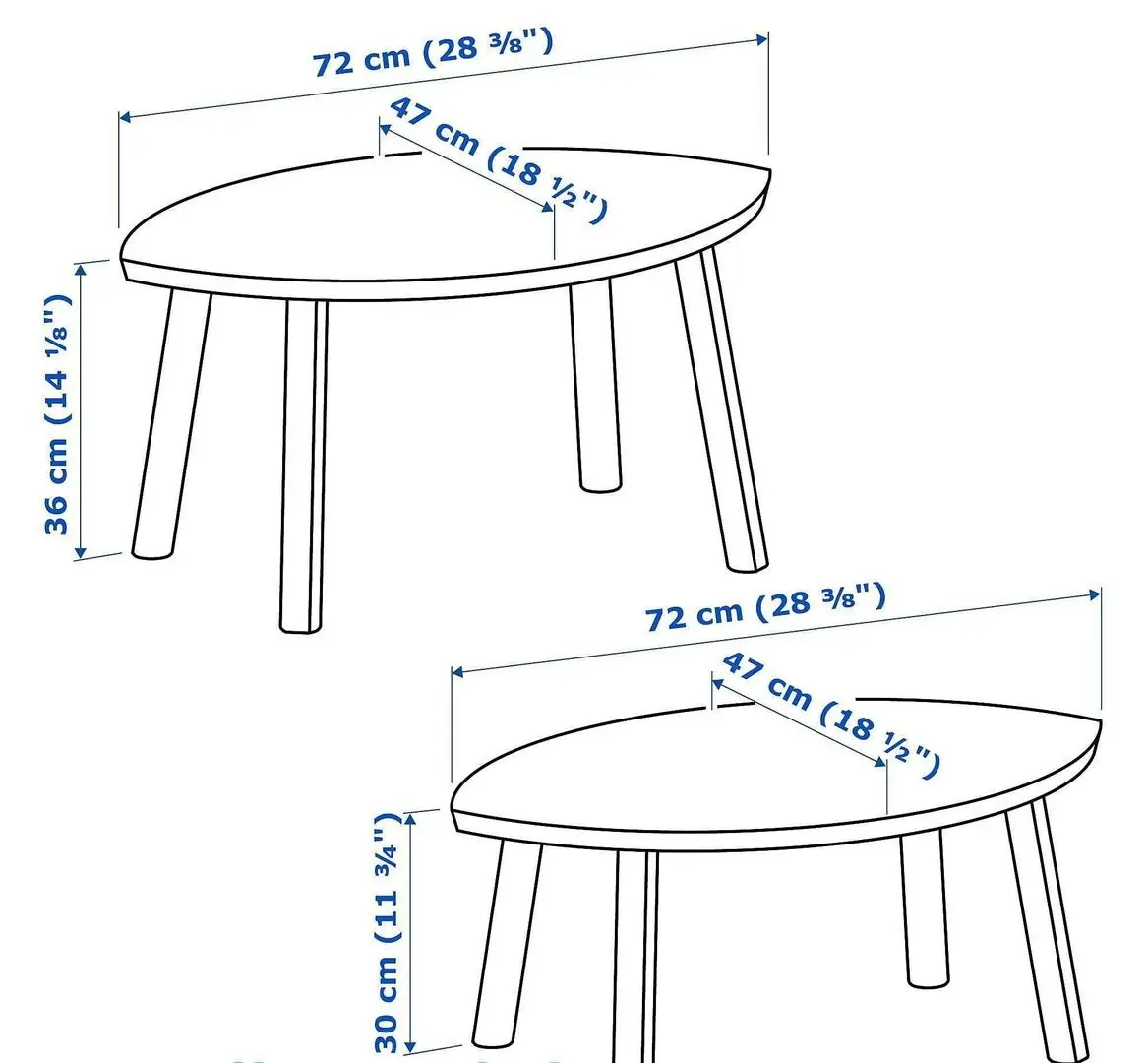 Set mese pentru reviste Ikea Stockholm (Furnir nuc)