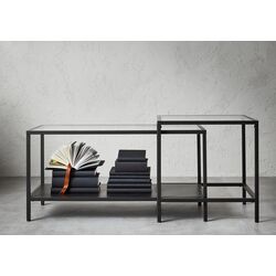 Set mese pentru reviste Ikea Vittsjo 90x50 (Negru-maro/Sticla) Thumb