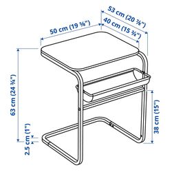 Masuta auxiliara Ikea Olserod 53x50 (Antracit/Aspect Mesteacăn/Galben Inchis) Thumb