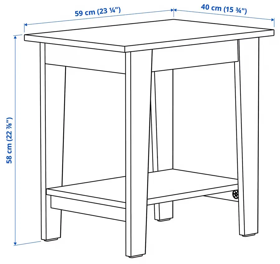 Masa pentru reviste Ikea Ammaryd 59x40 (Alb/Natural)