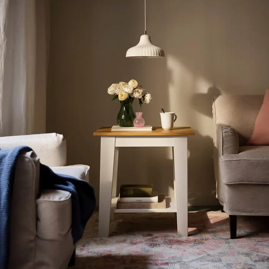 Masa pentru reviste Ikea Ammaryd 59x40 (Alb/Natural)