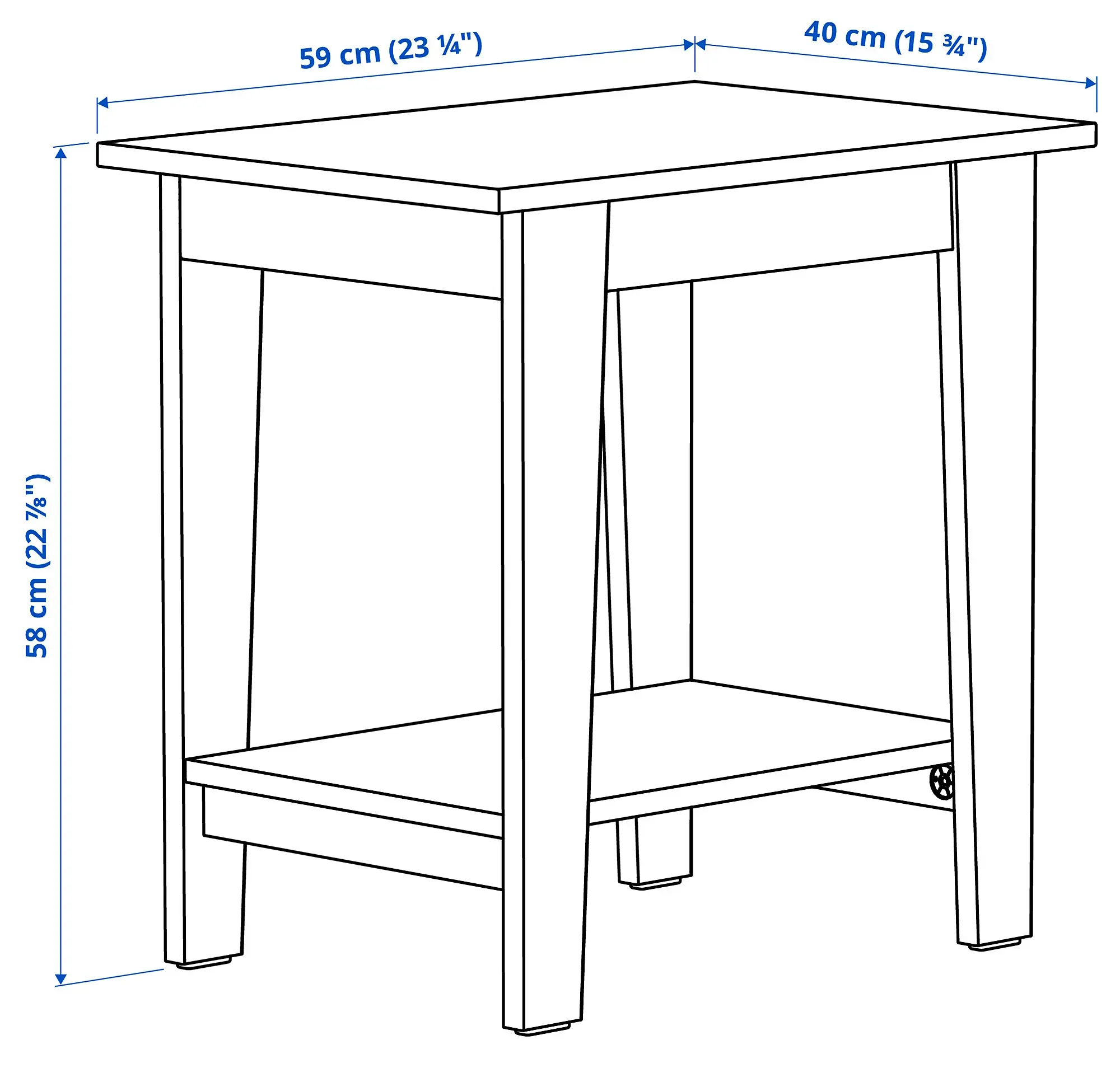 Журнальный столик Ikea Ammaryd 59x40 (Серый/Натуральный)