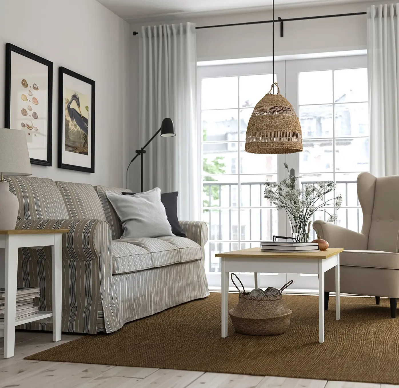 Журнальный столик Ikea Ammaryd 98x59см (Белый/Натуральный) - 2