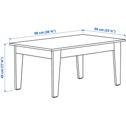 Журнальный столик Ikea Ammaryd 98x59см (Белый/Натуральный) Thumb